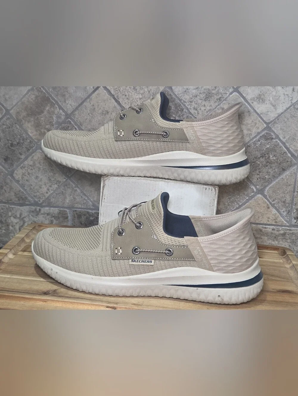 Mens Skechers Hands Free Slip-Ins Delson 3.0-Roth Taupe Casual Size 10 M